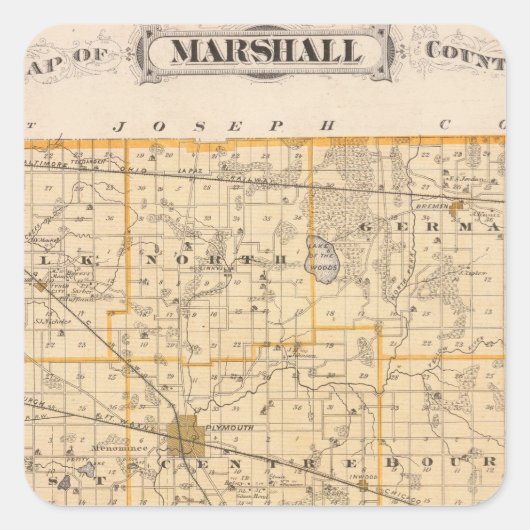 マーシャル郡の地図 スクエアシール (正面)