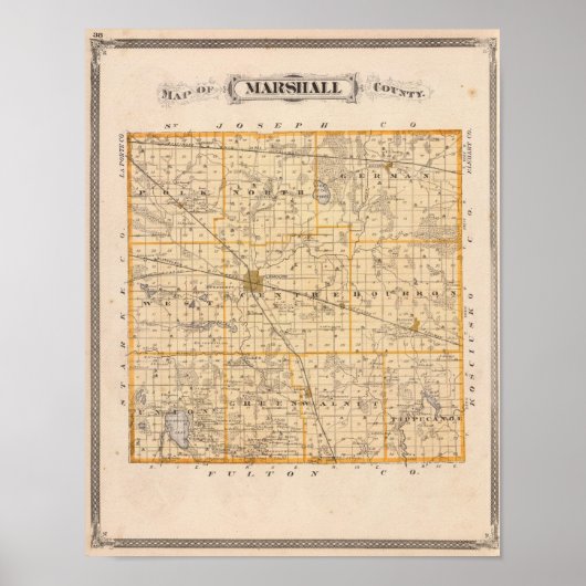 マーシャル郡の地図 ポスター (正面)