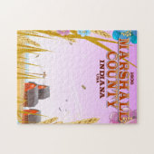 マーシャル郡'1836'インディアナ旅行ポスター。 ジグソーパズル (横)