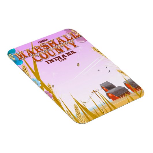 マーシャル郡'1836'インディアナ旅行ポスター。 マグネット (右側)
