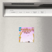 マーシャル郡'1836'インディアナ旅行ポスター。 マグネット (インサイチュ (食洗機))