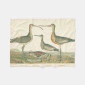 マーシュバードキュルスナイペ野鳥観察 フリースブランケット (正面(横))