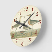 マーシュバードキュルスナイペ野鳥観察 ラウンド壁時計 (傾斜)