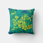 マーシュマリゴールド夏ワイルドフラワーズ絵画フローラ クッション (正面)