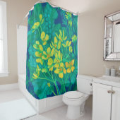 マーシュマリゴールド夏ワイルドフラワーズ絵画フローラ シャワーカーテン (インサイチュ)