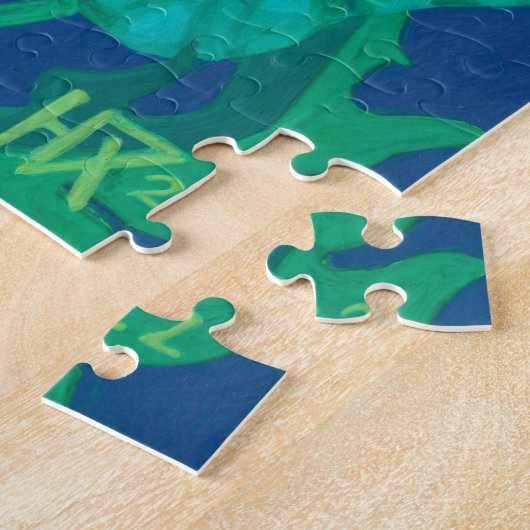 マーシュマリゴールド夏ワイルドフラワーズ絵画フローラ ジグソーパズル (側面)