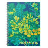 マーシュマリゴールド夏ワイルドフラワーズ絵画フローラ ノートブック (正面)
