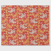 マーシュマリゴールド野草花バターカップ花赤 ラッピングペーパー (フラット)