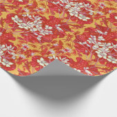 マーシュマリゴールド野草花バターカップ花赤 ラッピングペーパー (角)