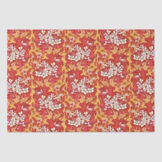 マーシュマリゴールド野草花バターカップ花赤 薄葉紙 (正面)