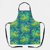 マーシュマリゴールド野草黄色い花模様 エプロン (正面)