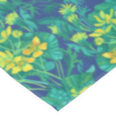 マーシュマリゴールド野草黄色い花模様 テーブルクロス (アングル)