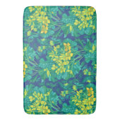 マーシュマリゴールド野草黄色い花模様 バスマット (正面縦)