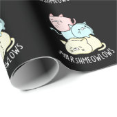 マーシュミューおもしろいロウキャットマーシュマロープンダークBG ラッピングペーパー (ロールコーナー)