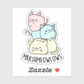 マーシュミョウおもしろいロウキャットマーシュマロ シール (シート)