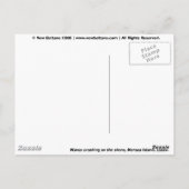 マーシー島、波が岸に打ち寄せる ポストカード (裏面)