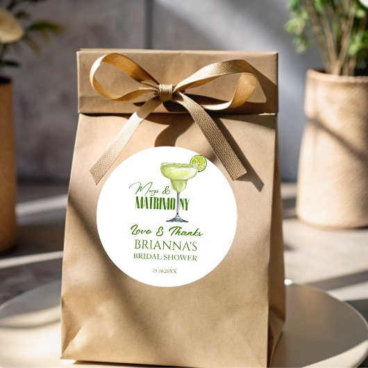 マージとマリッジのウェディングシャワー モノグラム ラウンドシール