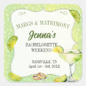 マージと結婚前の女友達パーティー スクエアシール (正面)