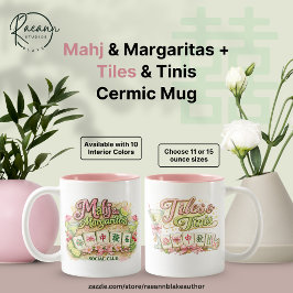 マージャンとマルガリータ + タイルとマティーニ 陶器マグカップ ツートーンマグカップ