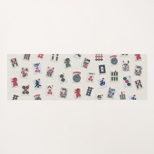 マージャンのタイル写真バッジ背景 ヨガマット (裏面(横))