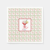 マージャンカクテルクリスマスグランドミレニアルグリーン スタンダードカクテルナプキン (正面)