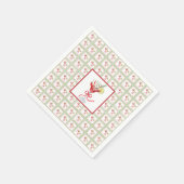 マージャンカクテルクリスマスグランドミレニアルグリーン スタンダードカクテルナプキン (角)