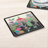 マージャンギータイルズホースコースター スクエアペーパーコースター (アングル)