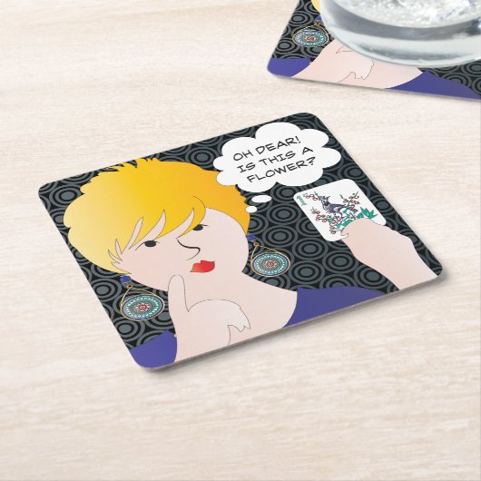 マージャングことわざワンバムコースター スクエアペーパーコースター (アングル)