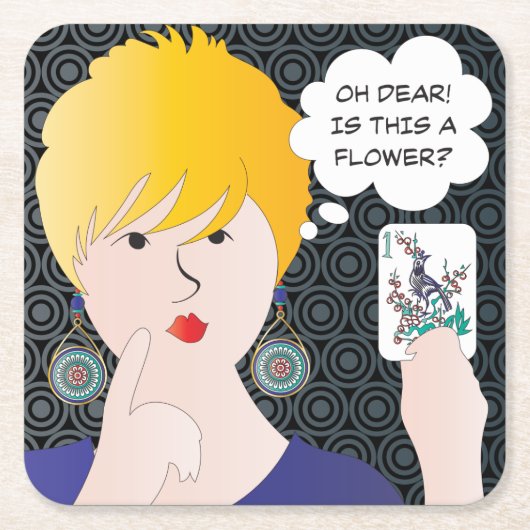 マージャングことわざワンバムコースター スクエアペーパーコースター (正面)