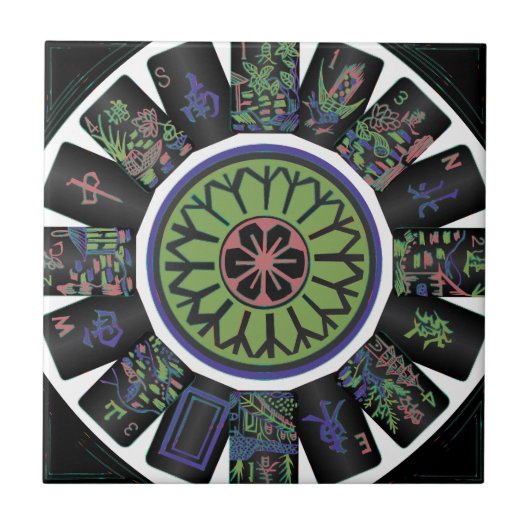 マージャングワンドットブラックタイル タイル (正面)