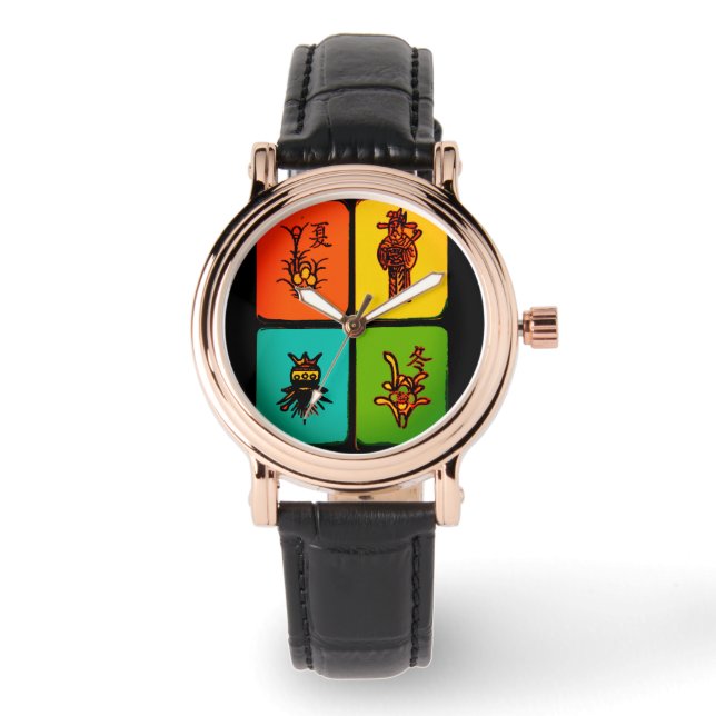 マージャングヴィンテージタイル時計 腕時計 (正面)