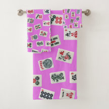 マージャンタイルデザインオンピンク