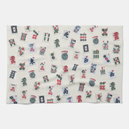 マージャンタイルデザイン写真オンバッジ  キッチンタオル