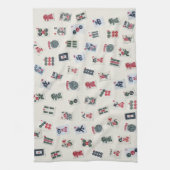 マージャンタイルデザイン写真オンバッジ  キッチンタオル (縦)