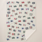 マージャンタイル写真バッジ背景 シェルパブランケット (正面)