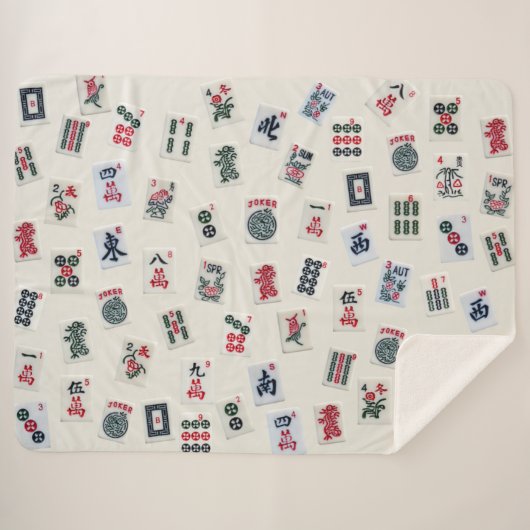 マージャンタイル写真バッジ背景 シェルパブランケット (正面(横))