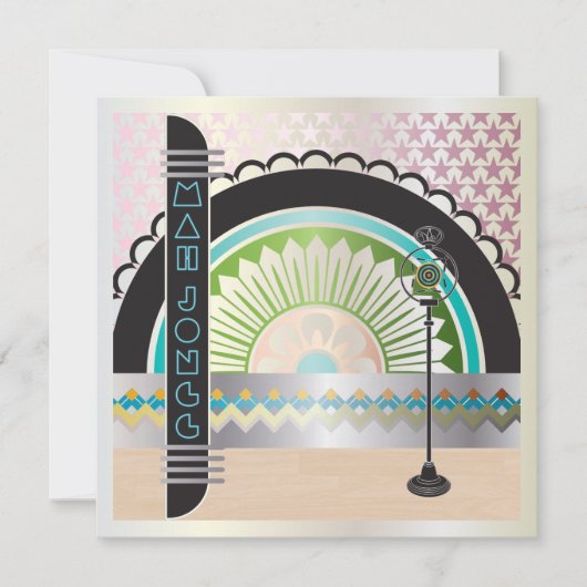 マージャンデコボールルームフラットカード 招待状 (正面)