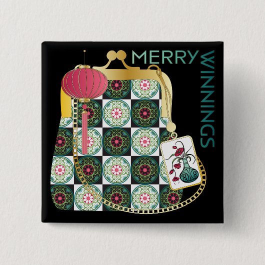 マージャンハンドバッグホリデーボタン 缶バッジ (正面)