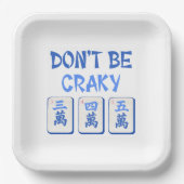 マージャンブルーのクラックタイルを気にしないで ペーパープレート (正面)