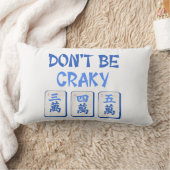 マージャンブルーのタイル ランバークッション (ブランケット)