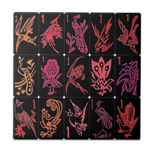 マージャンワンバムレッズタイル タイル (正面)