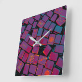 マージャン白熱［赤熱］光を放つグタイルの壁時計 スクエア壁時計 (傾斜)