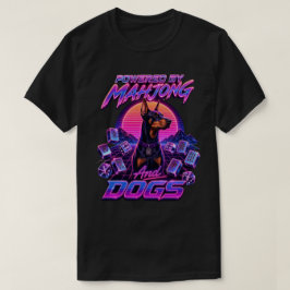 マージャン&ドッグスシンスウェーブ ドーベルマンアート Tシャツ