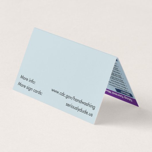 マージーダード手洗いリマインダーテントカード 名刺 (裏面)