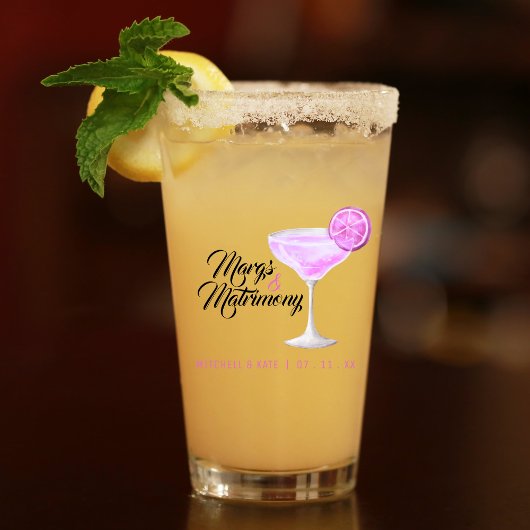 マージ＆マトリモニー ピンク マグリタ ブライダルシャワー タンブラーグラス