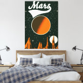 マースのビンテージ宇宙アート キャンバスプリント (インサイチュ (寝室))