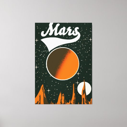 マースのビンテージ宇宙アート キャンバスプリント (正面)