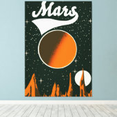 マースのビンテージ宇宙アート キャンバスプリント (インサイチュ (ウッドフロア))