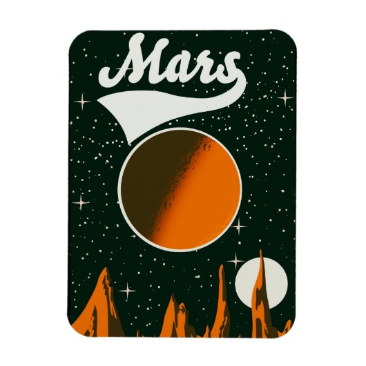マースのビンテージ宇宙アート マグネット (縦)