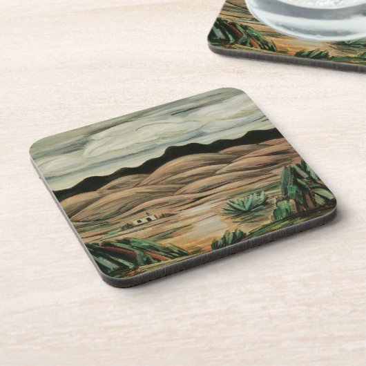 マースデン・ハートレーによる『砂漠の風景』、ヴィンテージ ファイン アート コースター (左側)